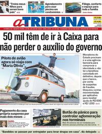 Capa do jornal A Tribuna 23/07/2020
