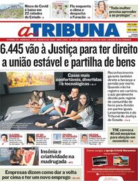 Capa do jornal A Tribuna 23/08/2020