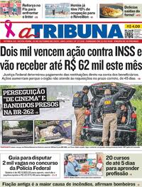 Capa do jornal A Tribuna 23/10/2020