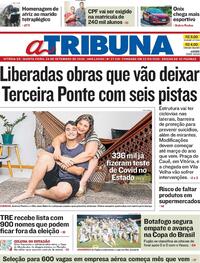 Capa do jornal A Tribuna 24/09/2020