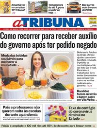 Capa do jornal A Tribuna 25/06/2020