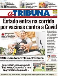 Capa do jornal A Tribuna 25/09/2020