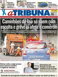 Capa do jornal A Tribuna 26/11/2020