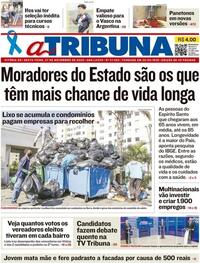 Capa do jornal A Tribuna 27/11/2020