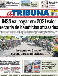 Capa do jornal A Tribuna 29/12/2020