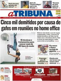 Capa do jornal A Tribuna 30/08/2020