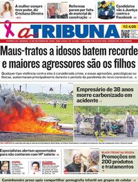 Capa do jornal A Tribuna 31/10/2020