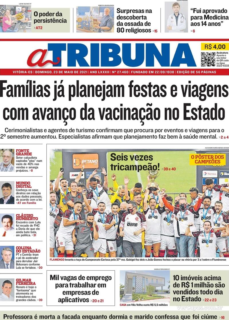 Capa A Tribuna Edição Domingo23 De Maio De 2021 0886