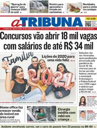 Capa do jornal A Tribuna 01/01/2021