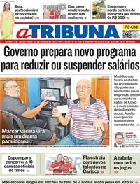 Capa do jornal A Tribuna 02/03/2021
