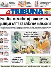 Capa do jornal A Tribuna 04/04/2021