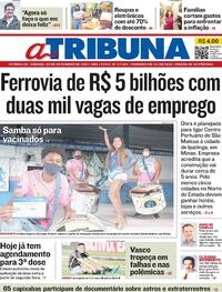 Capa do jornal A Tribuna 04/09/2021
