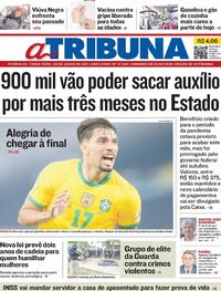 Capa do jornal A Tribuna 06/07/2021