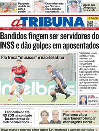 Capa do jornal A Tribuna 06/08/2021