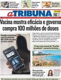 Capa do jornal A Tribuna 08/01/2021