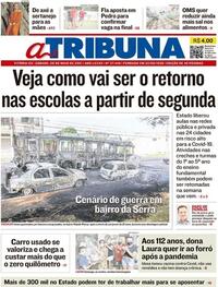 Capa do jornal A Tribuna 08/05/2021