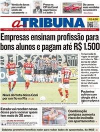 Capa do jornal A Tribuna 08/07/2021