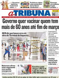 Capa do jornal A Tribuna 09/02/2021