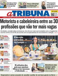 Capa do jornal A Tribuna 10/01/2021
