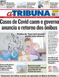 Capa do jornal A Tribuna 10/04/2021