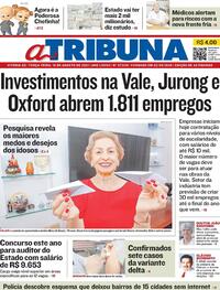 Capa do jornal A Tribuna 10/08/2021