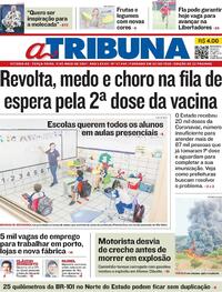 Capa do jornal A Tribuna 11/05/2021