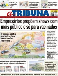 Capa do jornal A Tribuna 11/08/2021