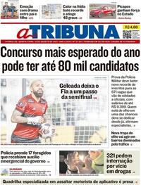 Capa do jornal A Tribuna 12/08/2021