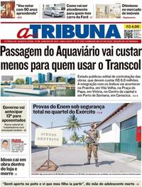 Capa do jornal A Tribuna 13/01/2021