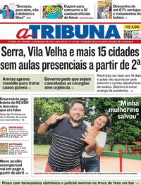 Capa do jornal A Tribuna 13/03/2021