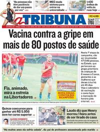 Capa do jornal A Tribuna 13/04/2021