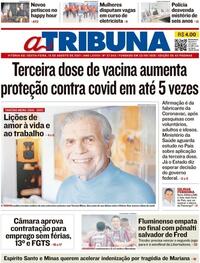 Capa do jornal A Tribuna 13/08/2021