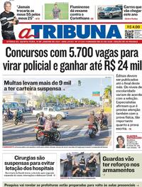 Capa do jornal A Tribuna 14/01/2021