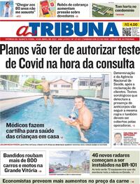 Capa do jornal A Tribuna 14/04/2021