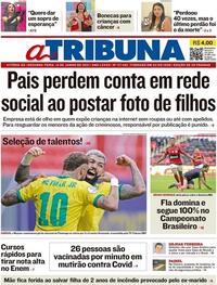 Capa do jornal A Tribuna 14/06/2021