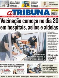 Capa do jornal A Tribuna 15/01/2021