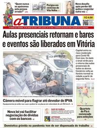 Capa do jornal A Tribuna 15/05/2021