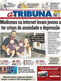 Capa do jornal A Tribuna 15/08/2021