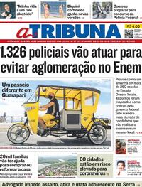 Capa do jornal A Tribuna 16/01/2021