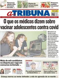 Capa do jornal A Tribuna 17/09/2021