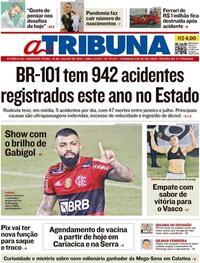 Capa do jornal A Tribuna 19/07/2021