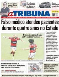 Capa do jornal A Tribuna 19/08/2021