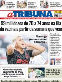 Capa do jornal A Tribuna 20/03/2021