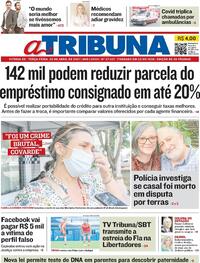 Capa do jornal A Tribuna 20/04/2021