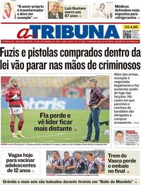 Capa do jornal A Tribuna 20/09/2021