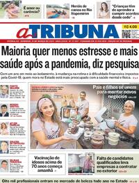Capa do jornal A Tribuna 21/03/2021