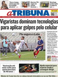 Capa do jornal A Tribuna 21/06/2021