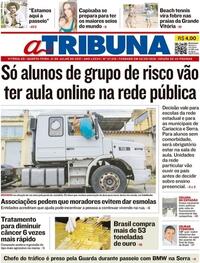 Capa do jornal A Tribuna 21/07/2021