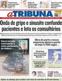 Capa do jornal A Tribuna 22/06/2021
