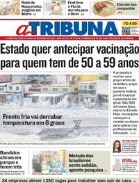 Capa do jornal A Tribuna 23/04/2021